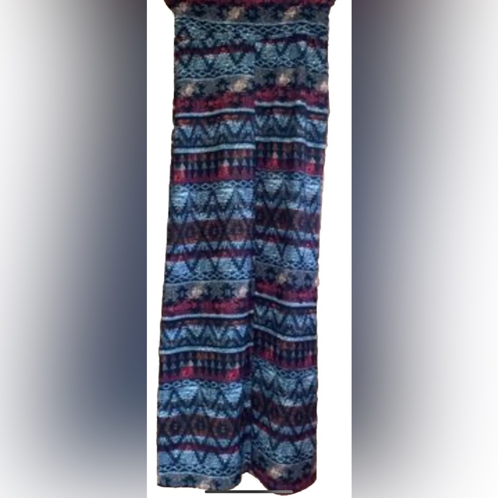 No Comment Slip On Floor Length Red Black White Orange Stretchy Skirt Size Small